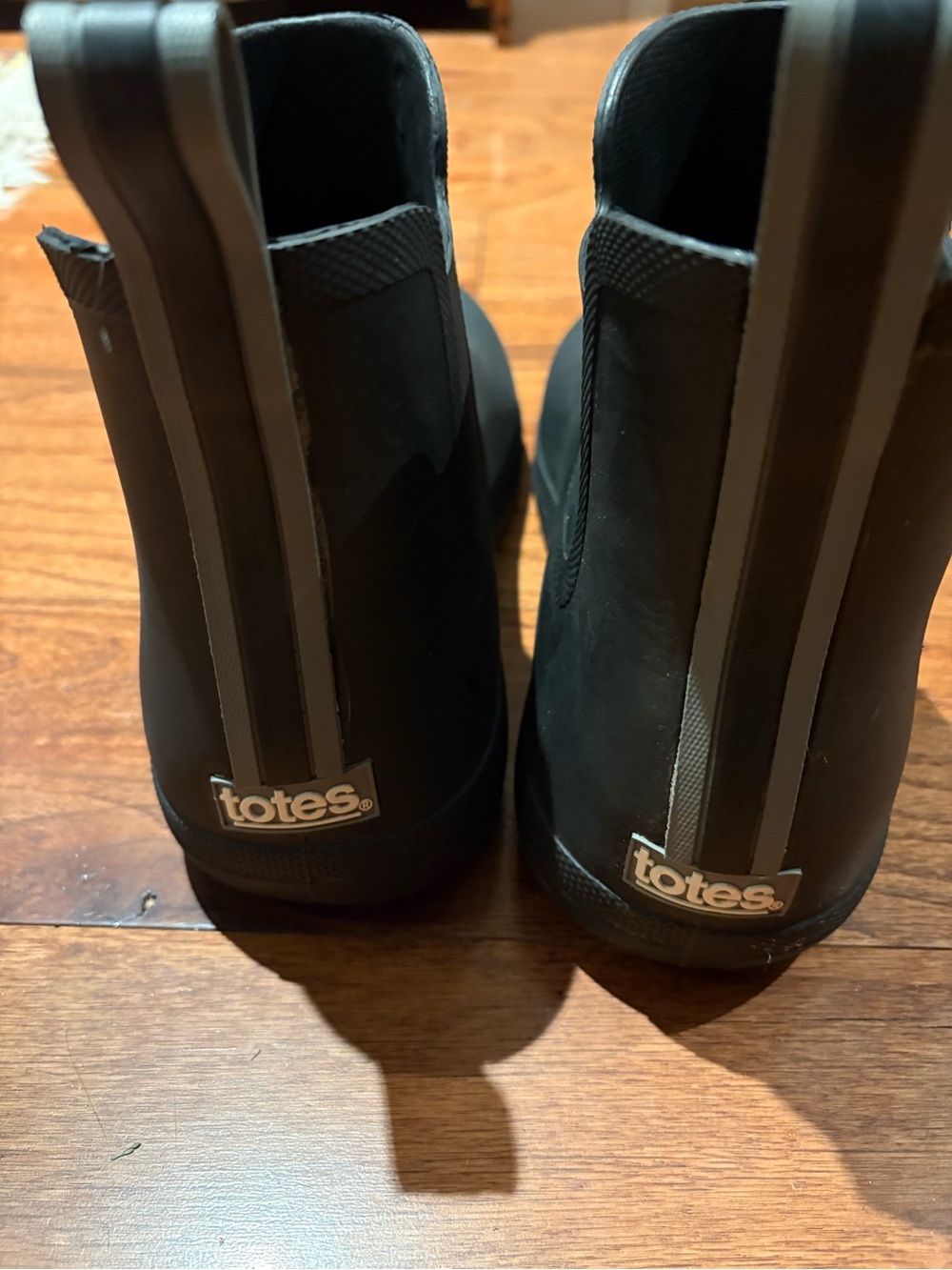 totes Black Men’s Ankle Rain Boots SZ 13